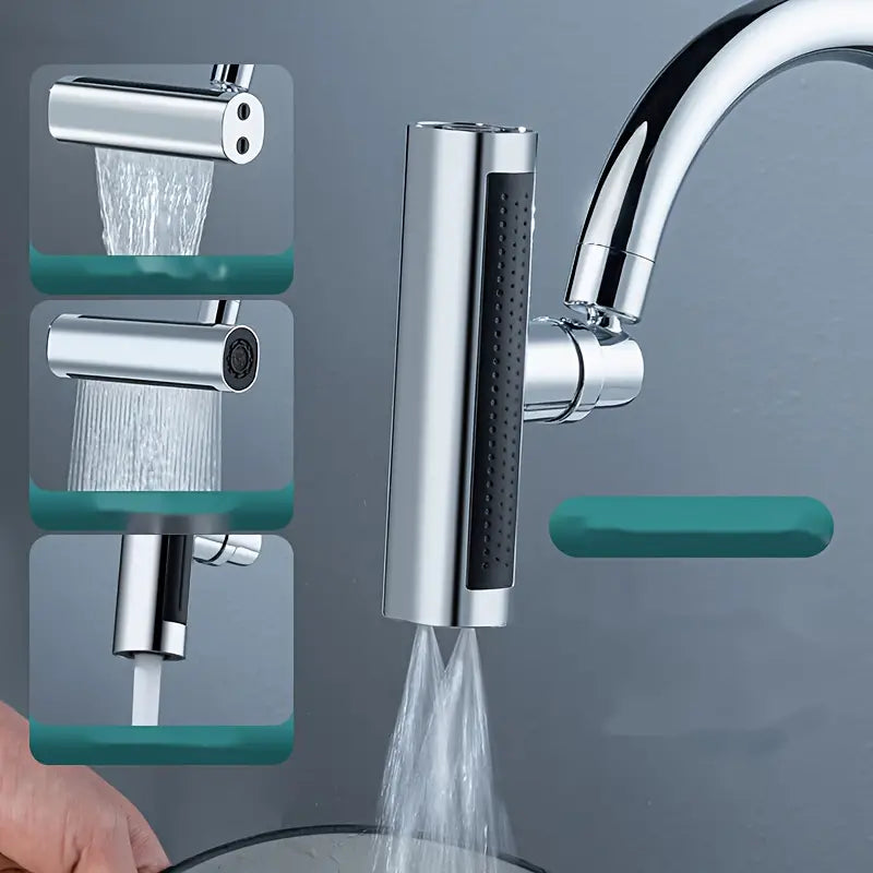 Extensor de Grifo 3 en 1 🌟🚰: Flexibilidad 360°, Cuatro Modos de Chorros 💦 🚰