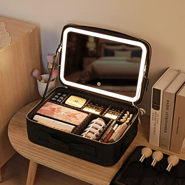 ESTUCHE DE COSMETICOS CON ESPEJO