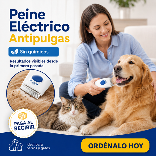 🐾⚡ Peine Eléctrico Antipulgas para Perros y Gatos 🐶🐱