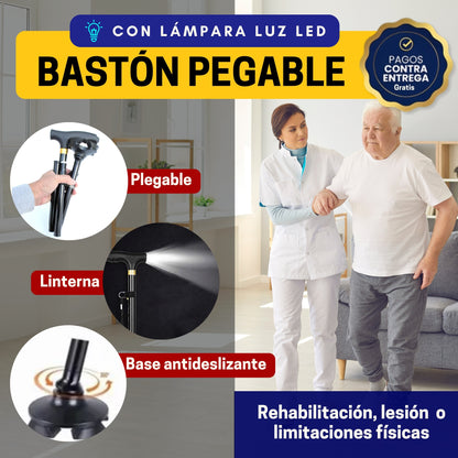 🦿 Apoyo Seguro para Quien Más lo Necesita — Con Linterna y Base Estable