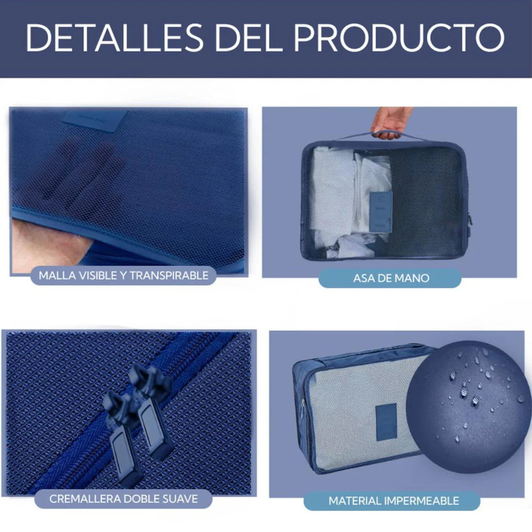 🎒 Organiza tu maleta con estilo ✨ 6 UNIDADES:  Elige tu color favorito! 🌈