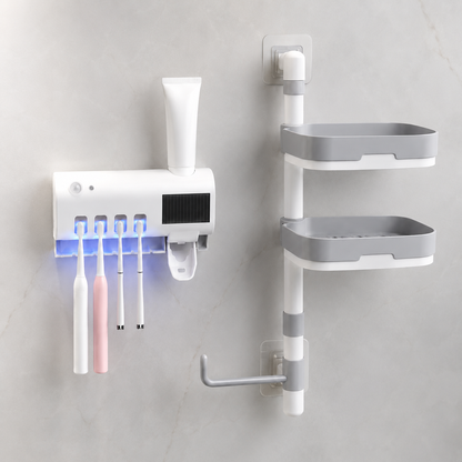 🌟 Pack Premium de Baño: Esterilizador de Cepillos y Organizador 3 Niveles 🌟🛒 Paga al recibir ✅