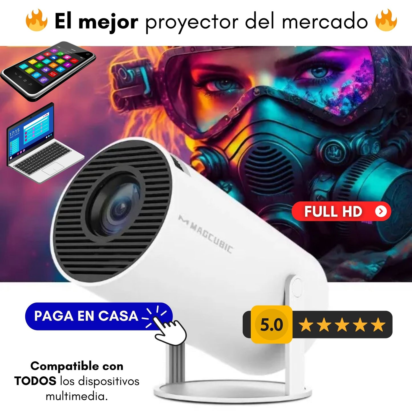 Proyector Mini Video Beam Hy300 Ultra 4k
