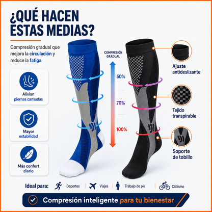 🧦✨ Medias de Compresión™ | Piernas más ligeras y cómodas en cada paso 🦵💙