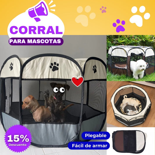🐾 Corral plegable para mascotas: Seguridad y comodidad donde vayas 🚗