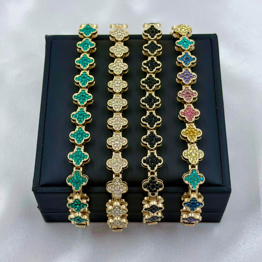 Pulsera Van Clef de Circones Dorada – Eleva tu Look en Segundos ✨
