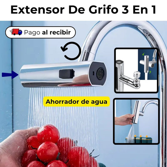 Extensor de Grifo 3 en 1 🌟🚰: Flexibilidad 360°, Cuatro Modos de Chorros 💦 🚰