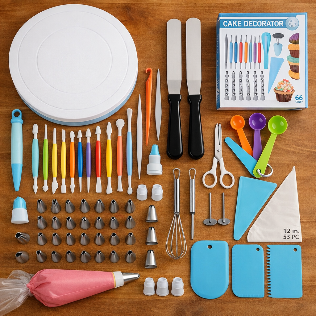 🎂 KIT REPOSTERÍA PARA DECORAR PASTELES – 66 PIEZAS