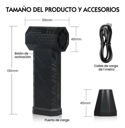 Promo Soplador Ultra Potente Recargable + Accesorios