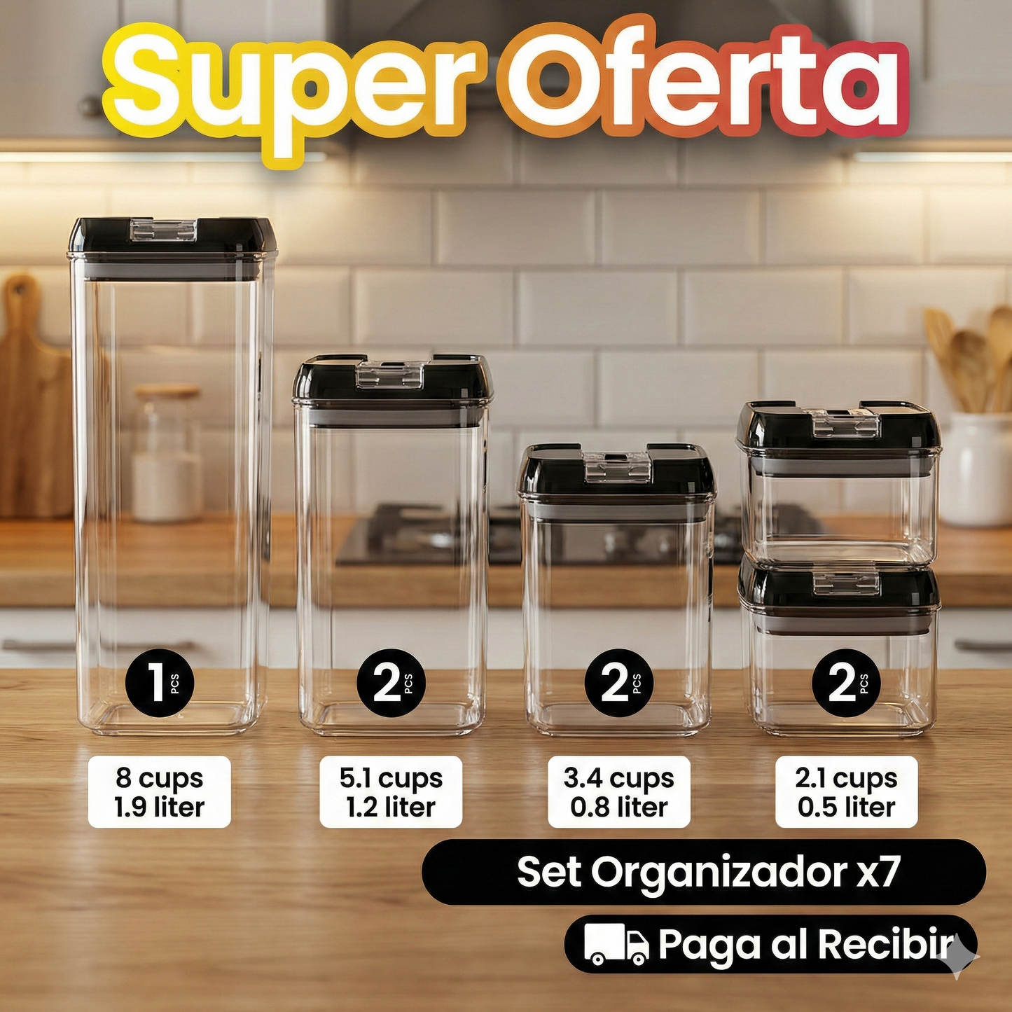 📦🔥 Combo x7 Contenedores Herméticos para Alimentos – ¡Paga Cuando Recibas! 💳🚚