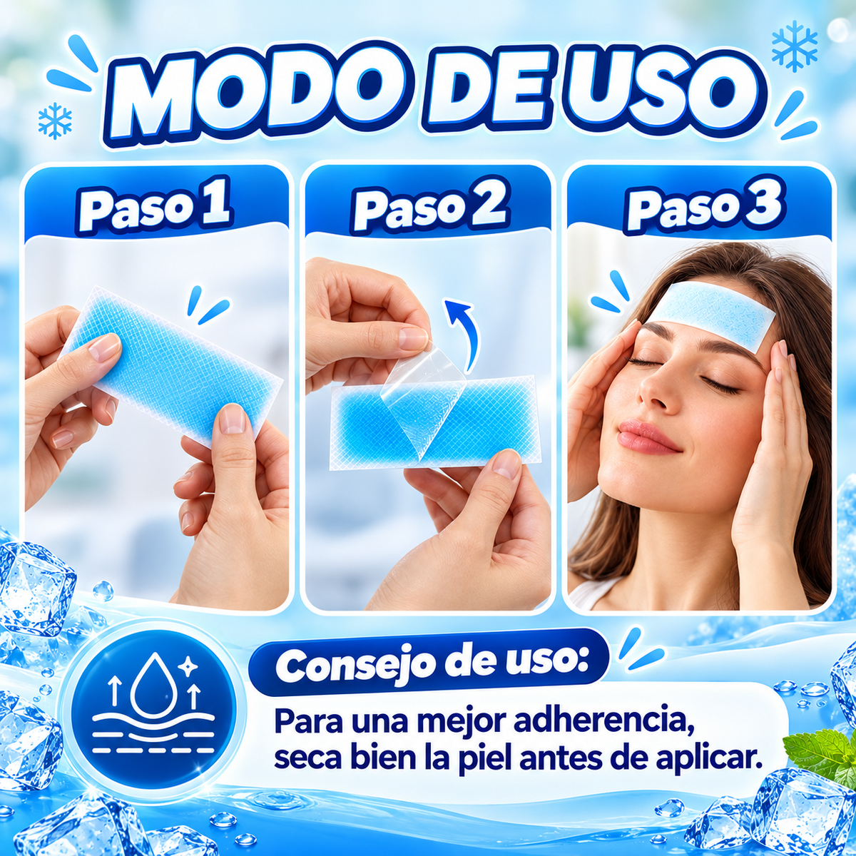 Parche Refrescante para Migraña ❄️ | Frescura y Confort hasta por 8 Horas