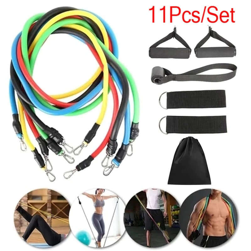 ¡Potencia tu entrenamiento con nuestras Bandas Tubulares! 💪🌟 Kit Bandas Elásticas Tubulares (11 PIEZAS)