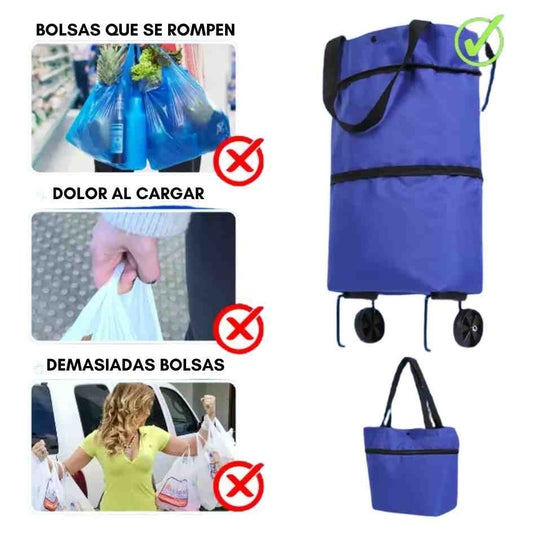 Transforma tu experiencia de compra: ¡El bolso que se convierte en carrito con ruedas! 🛒🔄