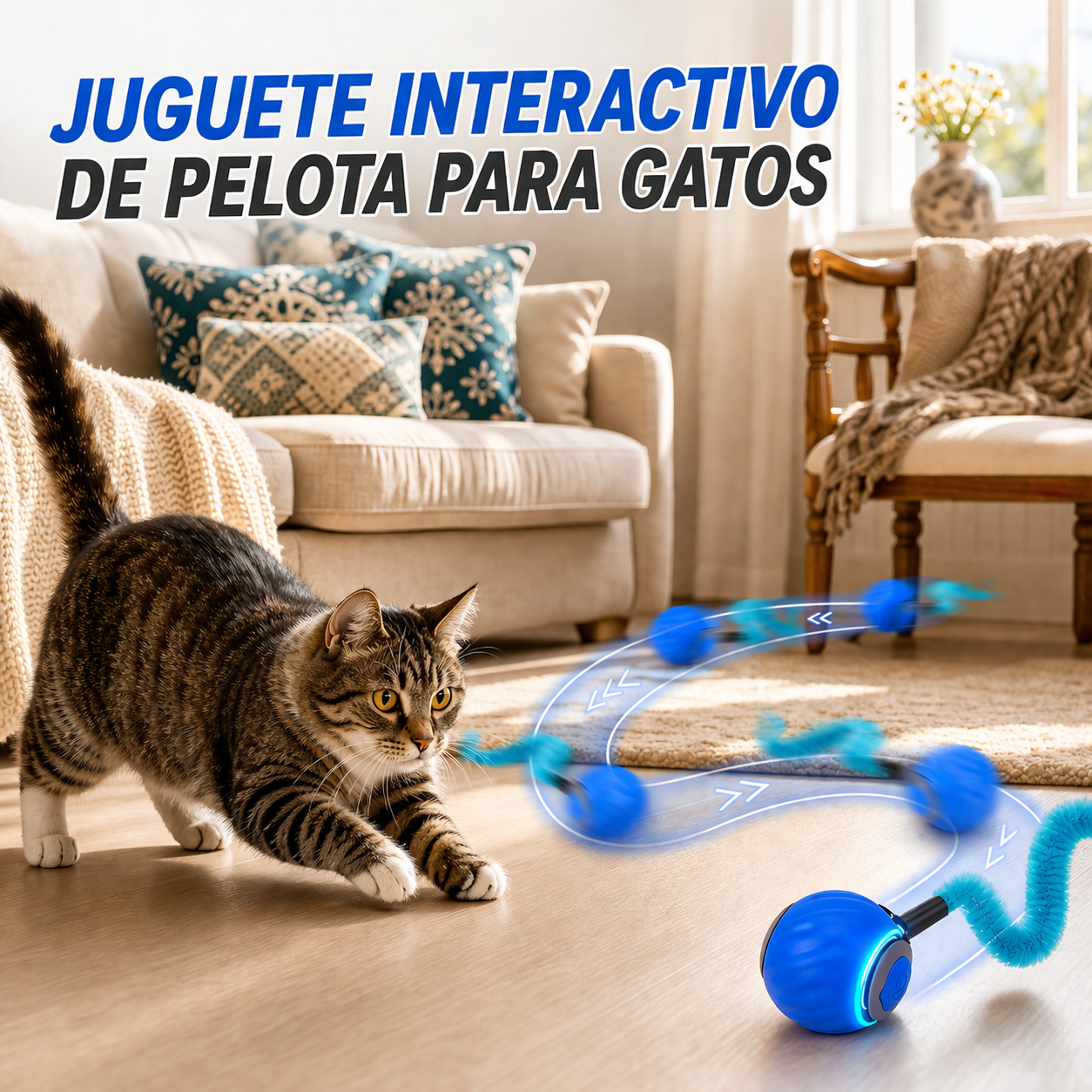 🐾 Pelota Interactiva Inteligente para Gatos🐱 - 🔋Recargable