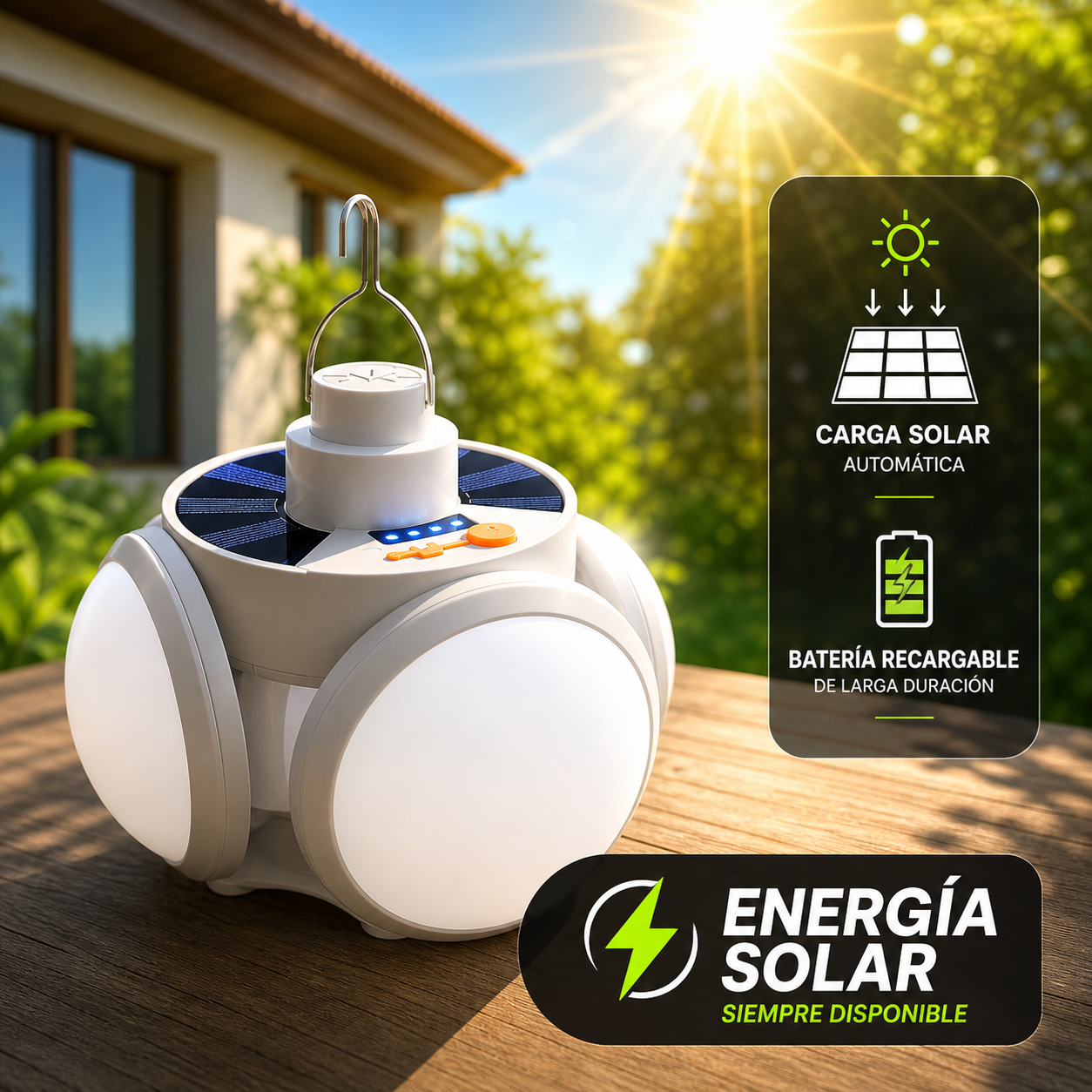 🌞🔋 Bombilla Solar Plegable y Expandible – Iluminación Inteligente sin Cables 💡✨ | 🔥 PROMO 2