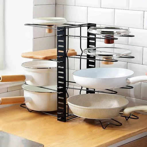 ¡Transforma tu cocina con el Organizador de 8 Niveles!🍳✨ Para ollas, sartenes y mucho más!